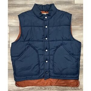 Vintage Campus‎ Rugged Country Puffer Vest Blue Outdoors Nature Sz XL